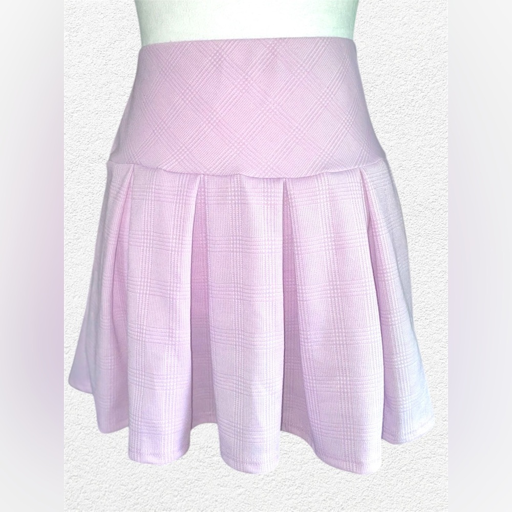Rue 21 Women's Pink Pleated Mini Skirt Sz L Solid Skirt High Waisted A-line